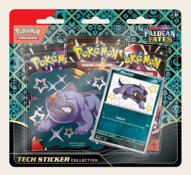 Pokemon Scarlet & Violet Paldean Fates Tech Sticker Collection Maschiff
