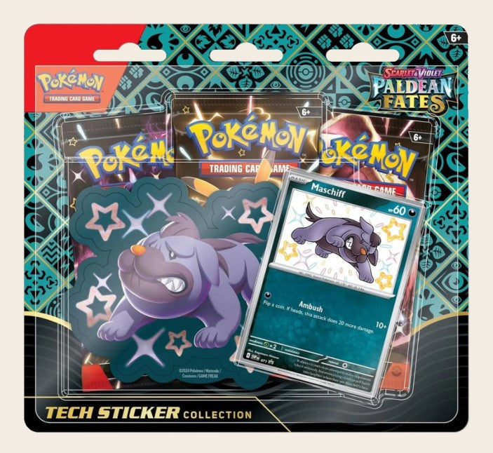 Pokemon Scarlet & Violet Paldean Fates Tech Sticker Collection Maschiff
