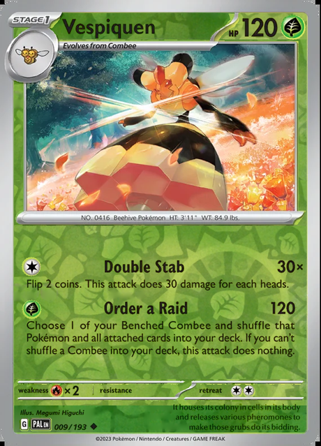 Vespiquen 009/193, Paldea Evolved, Reverse Holo, representative matte composite