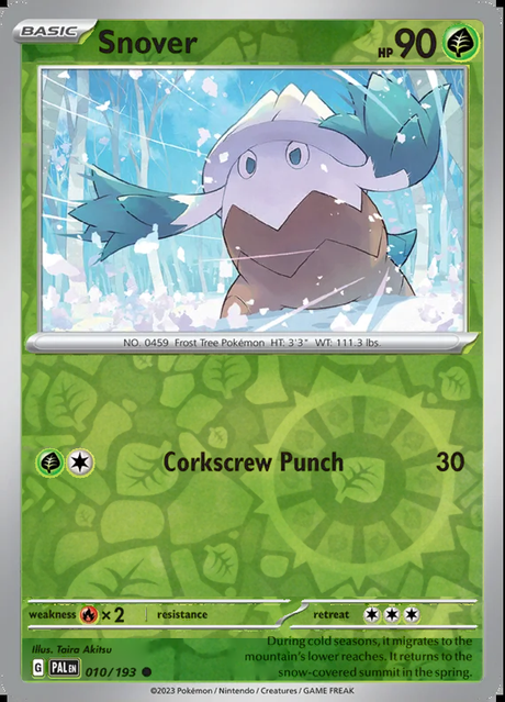 Snover 010/193, Paldea Evolved, Reverse Holo, representative matte composite