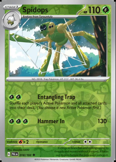 Spidops 018/193, Paldea Evolved, Reverse Holo, representative matte composite