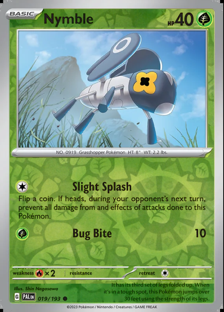 Nymble 019/193, Paldea Evolved, Reverse Holo, representative matte composite