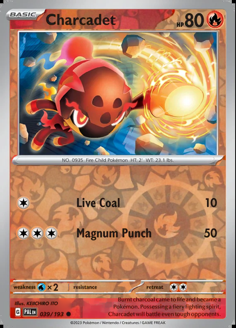Charcadet 039/193, Paldea Evolved, Reverse Holo, representative matte composite