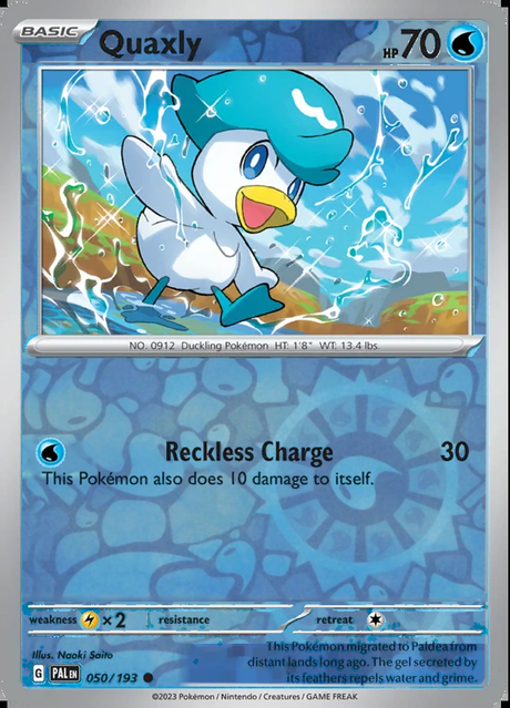 Quaxly 050/193, Paldea Evolved, Reverse Holo, representative matte composite