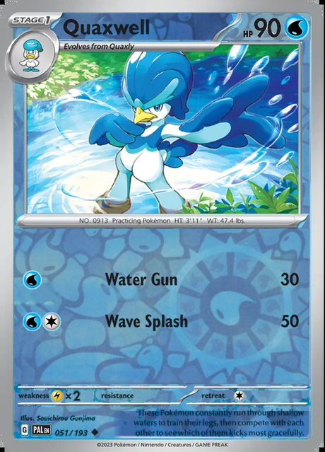 Quaxwell 051/193, Paldea Evolved, Reverse Holo, representative matte composite