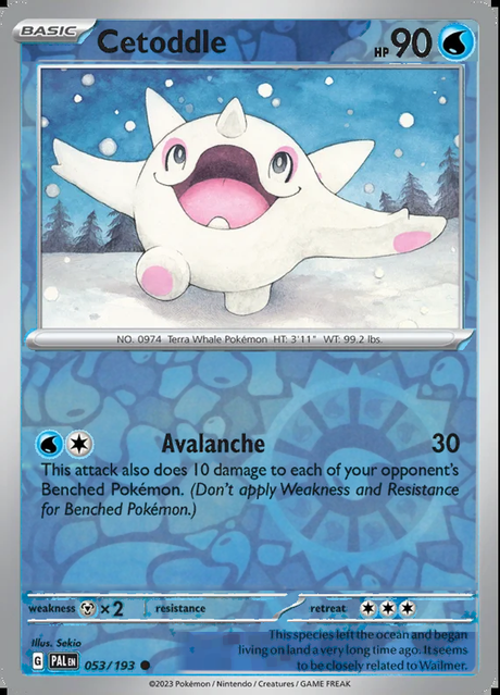 Cetoddle 053/193, Paldea Evolved, Reverse Holo, representative matte composite