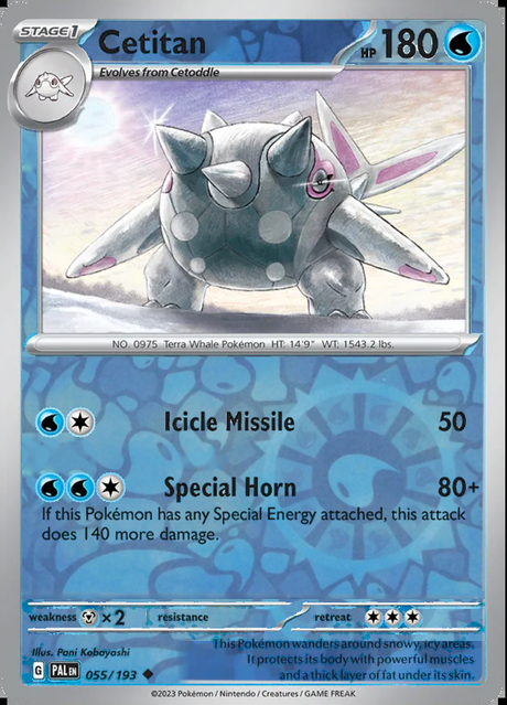 Cetitan 055/193, Paldea Evolved, Reverse Holo, representative matte composite