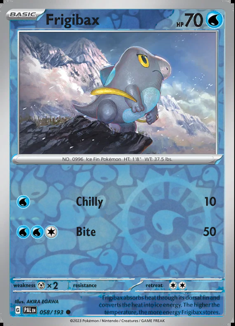 Frigibax 058/193, Paldea Evolved, Reverse Holo, representative matte composite