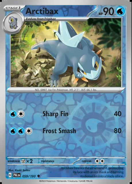 Arctibax 059/193, Paldea Evolved, Reverse Holo, representative matte composite