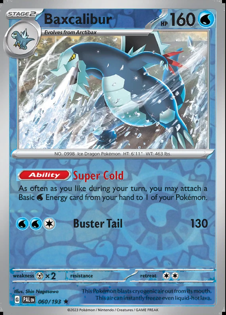 Baxcalibur 060/193, Paldea Evolved, Reverse Holo, representative matte composite