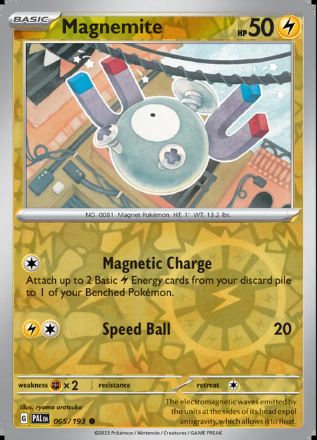 Magnemite 065/193, Paldea Evolved, Reverse Holo, representative matte composite