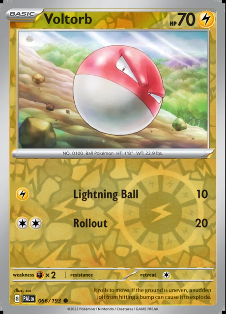 Voltorb 066/193, Paldea Evolved, Reverse Holo, representative matte composite