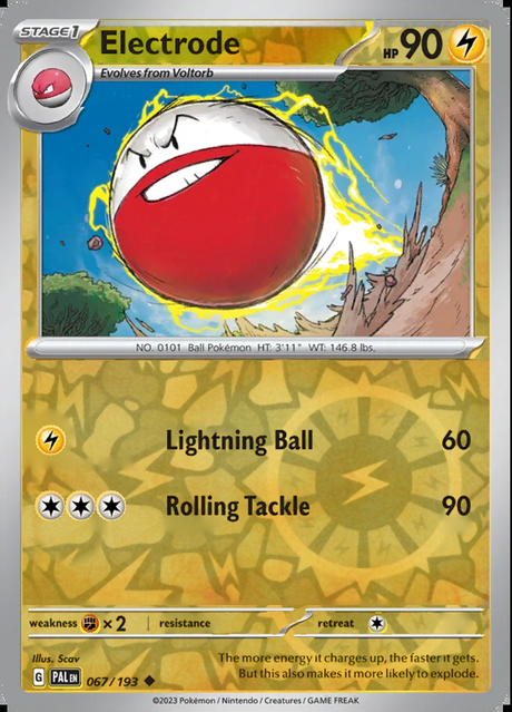 Electrode 067/193, Paldea Evolved, Reverse Holo, representative matte composite