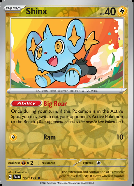 Shinx 068/193, Paldea Evolved, Reverse Holo, representative matte composite