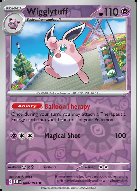 Wigglytuff 084/193, Paldea Evolved, Reverse Holo, representative matte composite