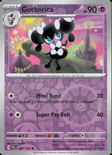 Gothorita 091/193, Paldea Evolved, Reverse Holo, representative matte composite