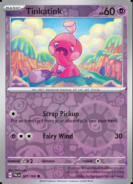 Tinkatink 101/193, Paldea Evolved, Reverse Holo, representative matte composite
