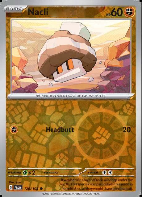 Nacli 120/193, Paldea Evolved, Reverse Holo, representative matte composite