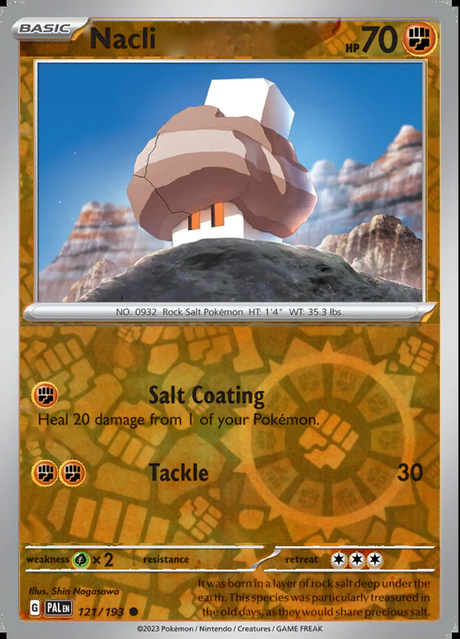 Nacli 121/193, Paldea Evolved, Reverse Holo, representative matte composite