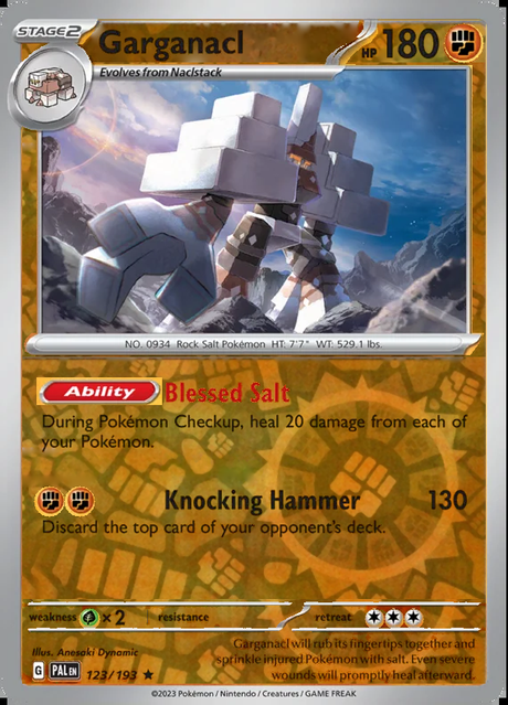 Garganacl 123/193, Paldea Evolved, Reverse Holo, representative matte composite