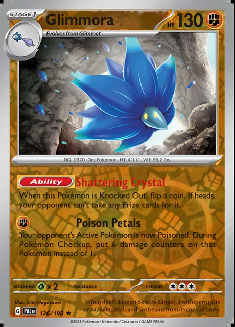 Glimmora 126/193, Paldea Evolved, Reverse Holo, representative matte composite