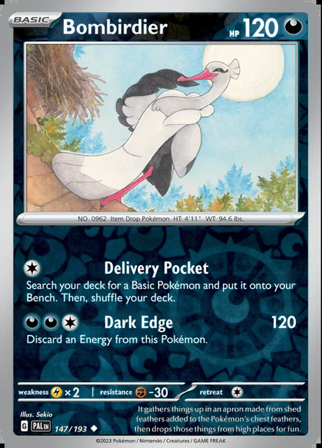 Bombirdier 147/193, Paldea Evolved, Reverse Holo, representative matte composite
