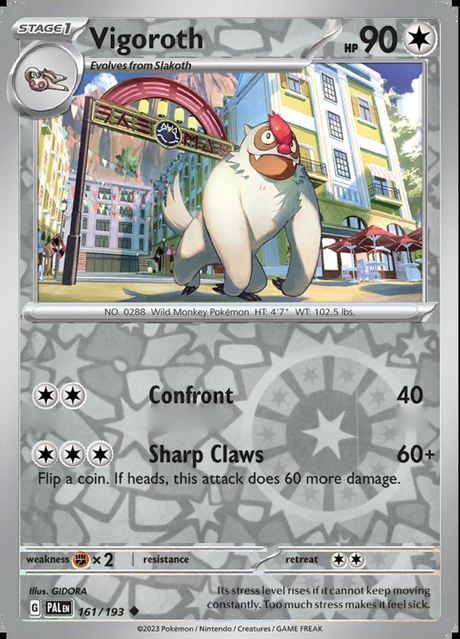 Vigoroth 161/193, Paldea Evolved, Reverse Holo, representative matte composite