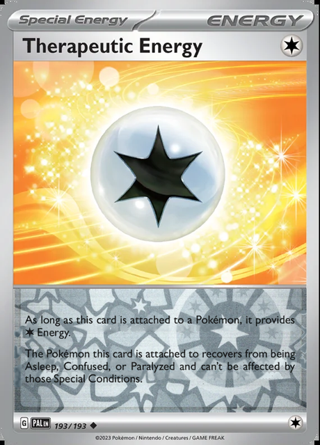 Therapeutic Energy 193/193, Paldea Evolved, Reverse Holo, representative matte composite