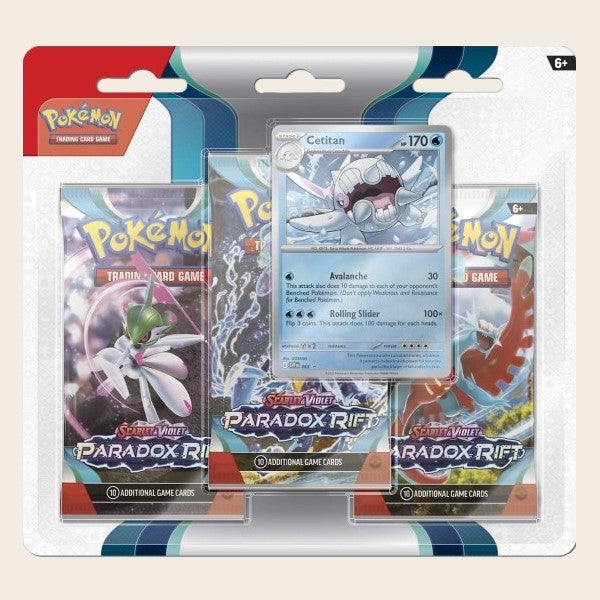 Pokemon Paradox Rift 3 Pack Blister with Cetitan Promo