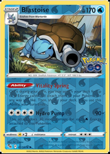 Blastoise 017/078, Pokémon GO, Reverse Holo finish, representative matte composite