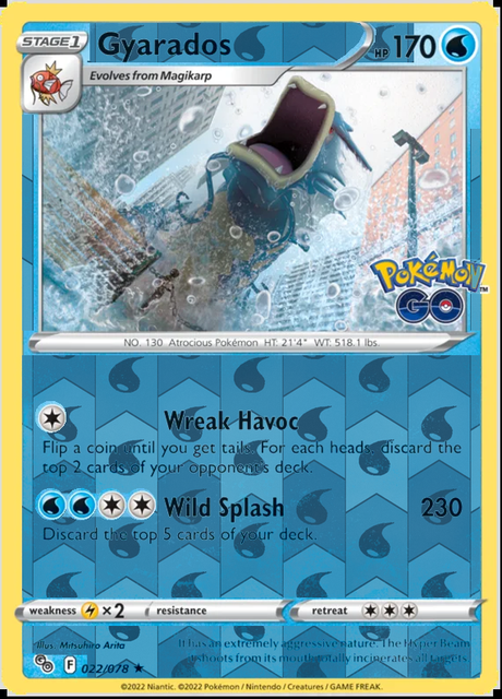Gyarados 022/078, Pokémon GO, Reverse Holo finish, representative matte composite