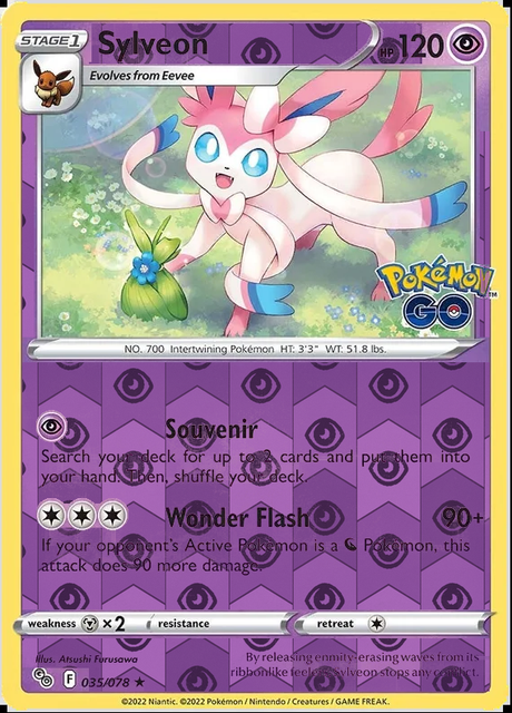 Sylveon 035/078, Pokémon GO, Reverse Holo finish, representative matte composite