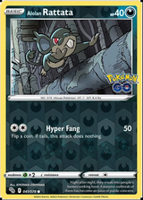 Alolan Rattata 041/078, Pokémon GO, Reverse Holo finish, representative matte composite
