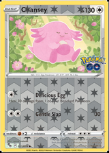 Chansey 051/078, Pokémon GO, Reverse Holo finish, representative matte composite