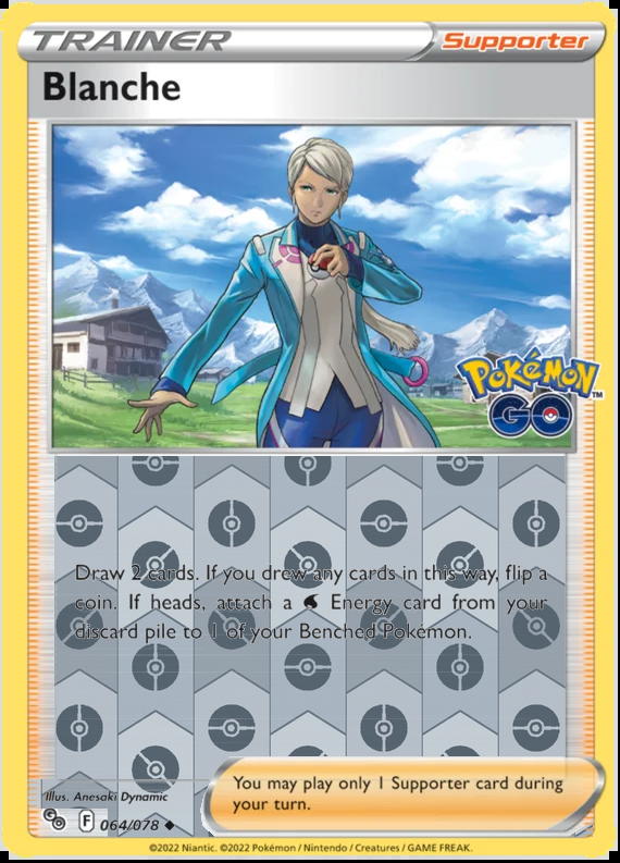 Blanche 064/078, Pokémon GO, Reverse Holo finish, representative matte composite