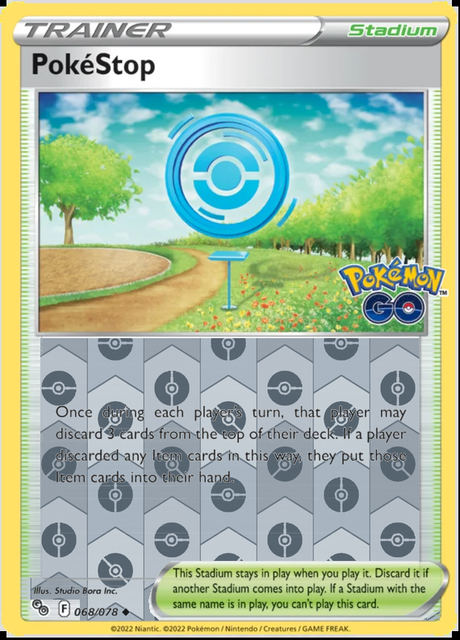 PokéStop 068/078, Pokémon GO, Reverse Holo finish, representative matte composite