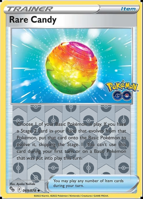 Rare Candy 069/078, Pokémon GO, Reverse Holo finish, representative matte composite