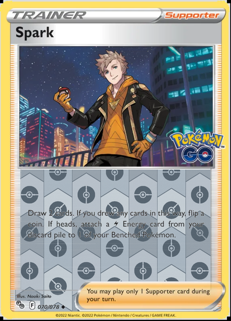 Spark 070/078, Pokémon GO, Reverse Holo finish, representative matte composite