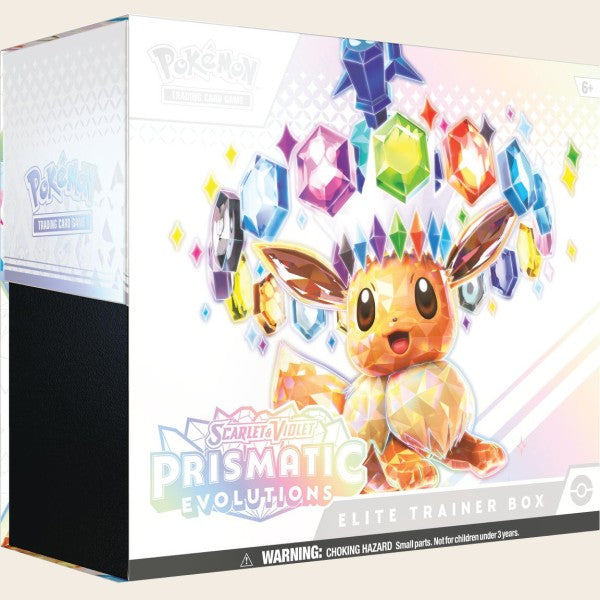 Pokémon Prismatic Evolutions Elite Trainer Box featuring Eevee