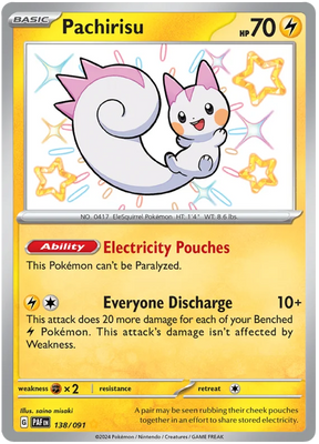 Pachirisu Paldean Fates Pokemon Card Single 138/091