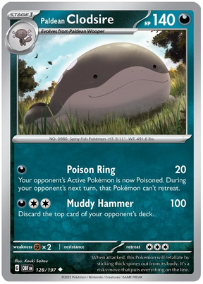 Paldean Clodsire 128 Obsidian Flames Single Pokemon Card