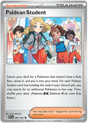 Paldean Student Paldean Fates Pokemon Card Single 085/091