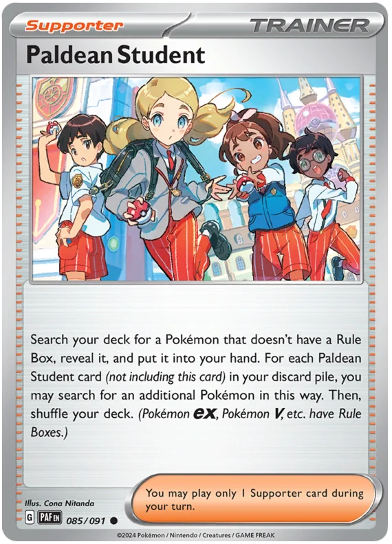 Paldean Student Paldean Fates Pokemon Card Single 085/091