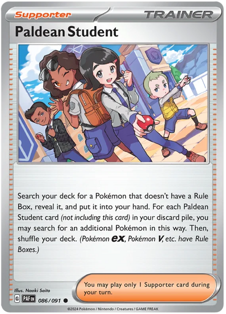 Paldean Student Paldean Fates Pokemon Card Single 086/091
