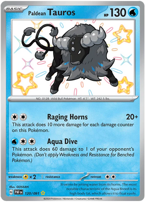 Paldean Tauros Paldean Fates Pokemon Card Single 120/091