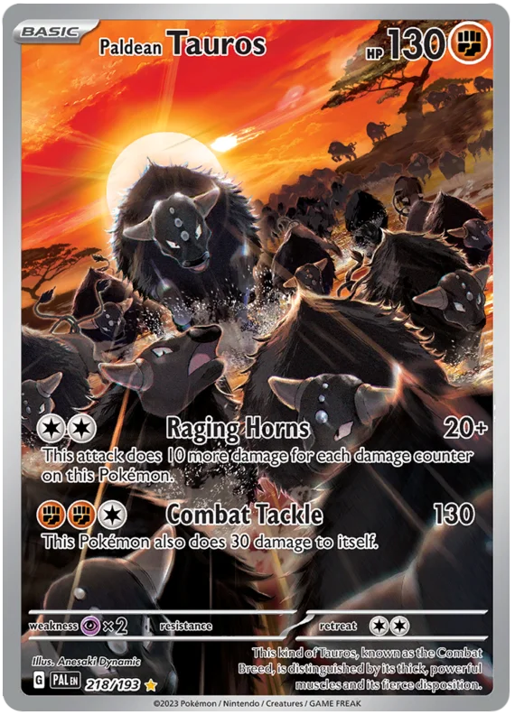Paldean Tauros Illustration Rare Paldea Evolved Single Pokemon Card