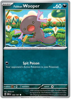 Paldean Wooper 126 Obsidian Flames Single Pokemon Card