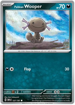 Paldean Wooper 127 Obsidian Flames Single Pokemon Card