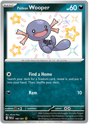 Paldean Wooper Paldean Fates Pokemon Card Single 180/091