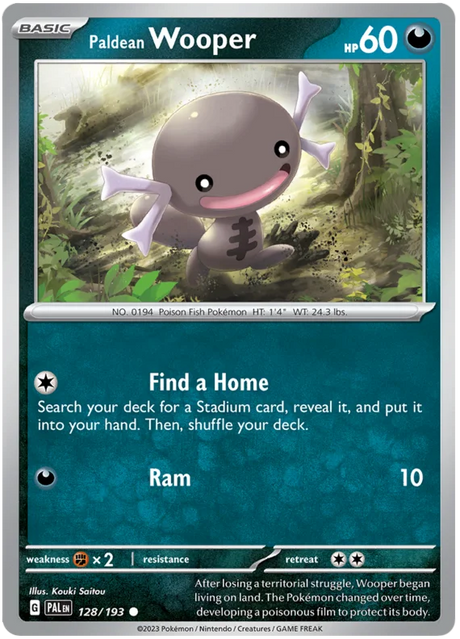 Paldean Wooper 128 Paldea Evolved Single Pokemon Card
